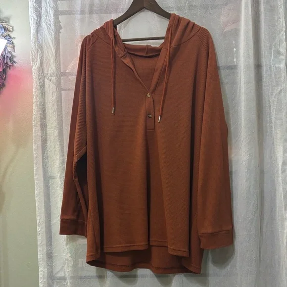 Cozy Rust Hoodie for Women​ - Picture 2 of 5
